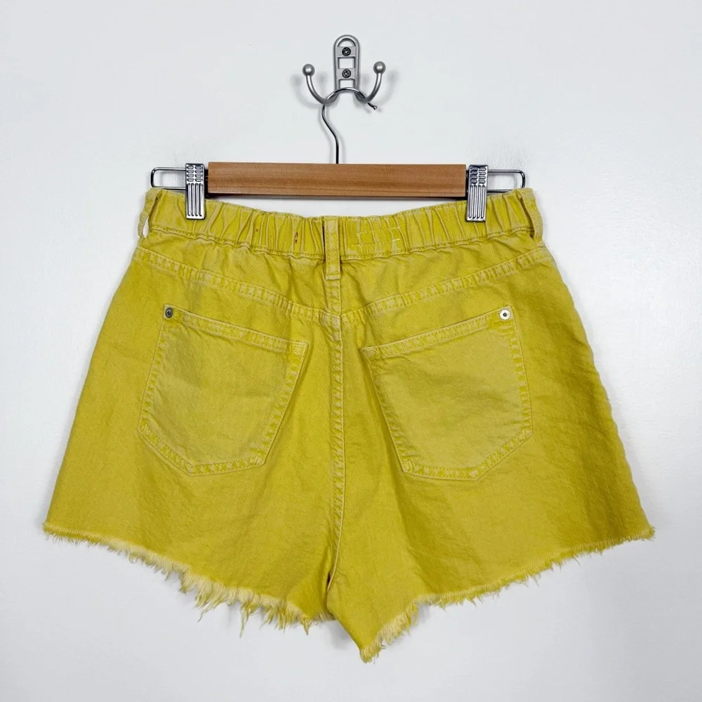 Anthropologie Pilcro Lara Denim Yellow Frayed Shorts Size Small - Picture 6 of 6